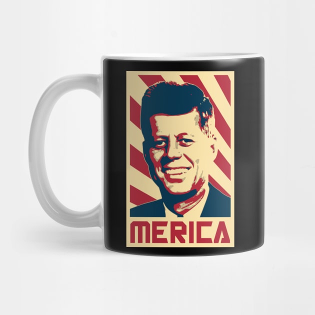 John F Kennedy Merica Retro Propaganda by Nerd_art